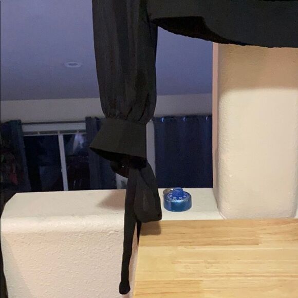 Do+Be black sheer lined blouse with arm ties - Picture 4 of 6